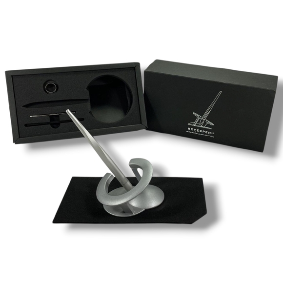 Hoverpen 2.0 Interstellar Edition Starlight Silver Ballpoint Pen Set with Stand - Picture 11 of 12